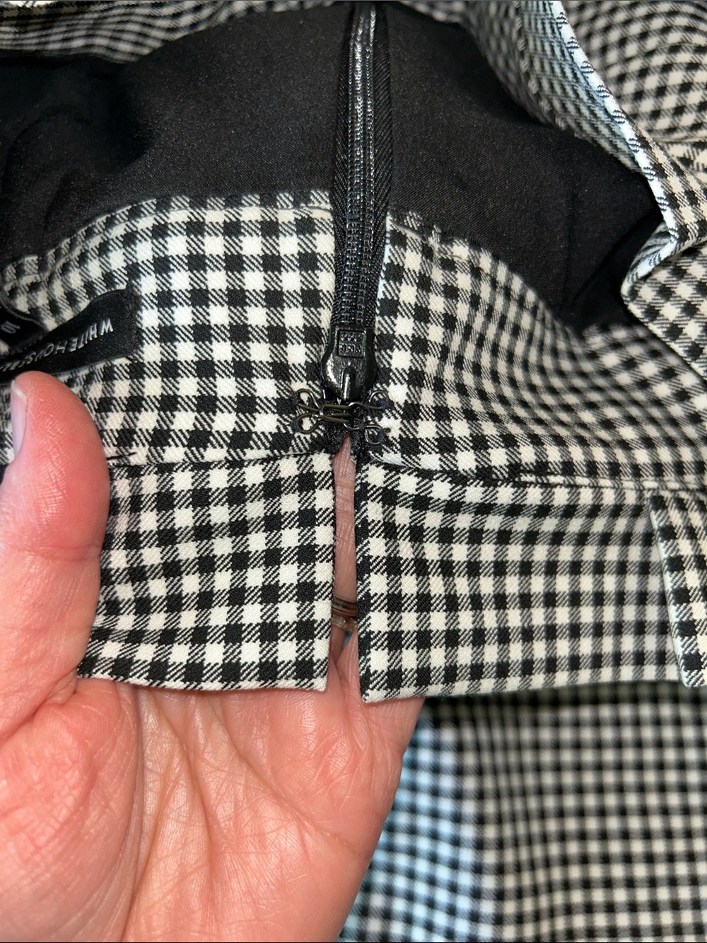 White House Black Market Black and White Gingham Skirt or Top - Picture 6 of 10